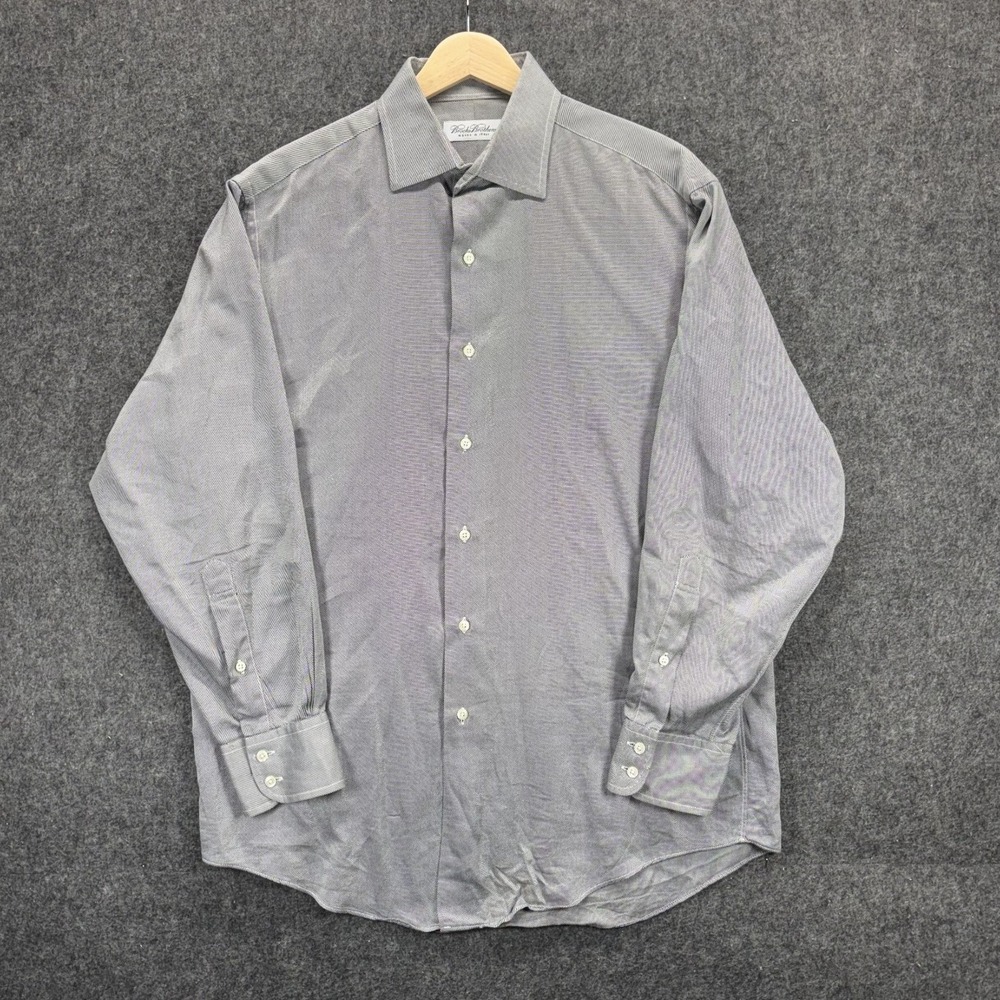 Vintage Brooks Brothers Button Up Shirt Mens 15.5x32 USA Made Woven in Italy